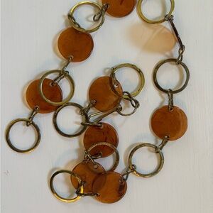 Vintage Adjustable Belt with Circular Lucite Medallions and Chain Links